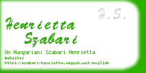 henrietta szabari business card